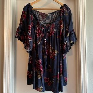 Terra & Sky Floral Plus Size Top